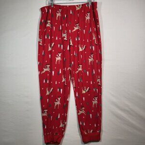 Secret Treasure Woman's Pajama Pant Size XL 16/18 Red Reindeer Christmas Tree